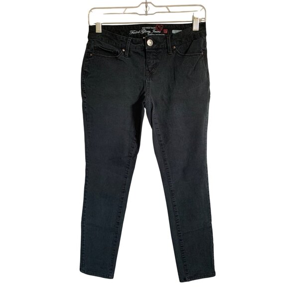 Faded Glory Womens Ultimate Skinny Jeans Black Cotton Spandex Blend Size 4P - Picture 1 of 13